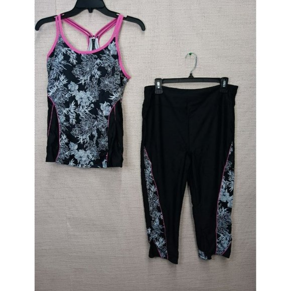 2pc racerback tank top and Capri bathing suit swim suit size Large - Picture 3 of 12